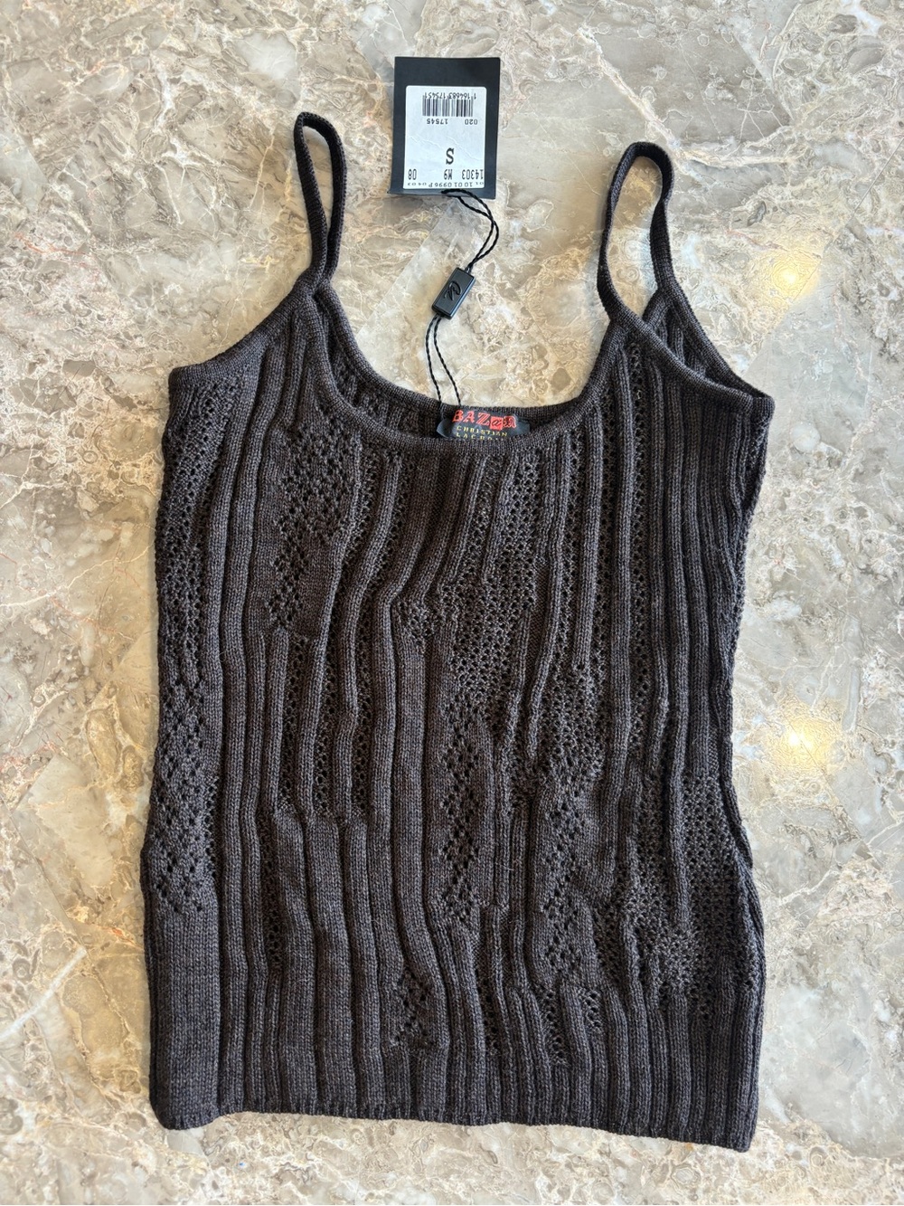 NWT Vintage BAZAR Christian Lacroix Grey Knit Cami Top S